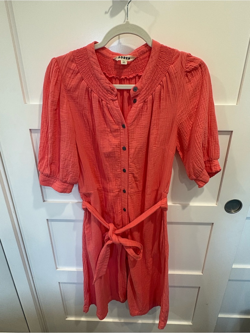Boden Vibrant Pink Cotton Midi Dress – Size 8 Long